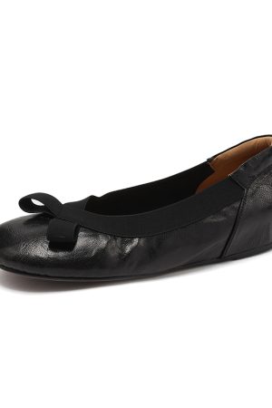 Burgundy Lambskin Ballet Flats for Women - Soft Bottom, Hidden Height, Summer Style, Large Size 41-42, Comfortable Fashion Footwear