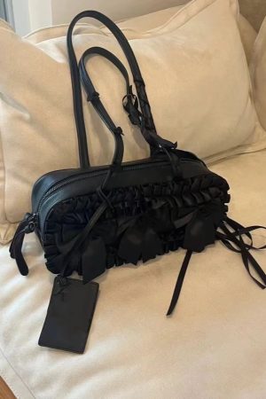 Butterfly Knot Underarm Tote Bag - Pleated Shoulder Bag for Commuters, 2025 Style Boston Handbag