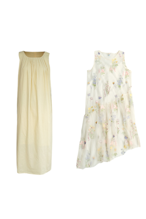 Butterfly Spirit Flower Embroidered Sleeveless Summer Dress for Women - Vintage Loose Layered Vacation Tank Dress