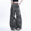 Camouflage Curved Knife Pants with Multiple Pockets - American Street Style Denim Work Pants for Trendy Casual Wear