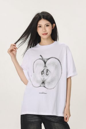 Casual Beer Captain Graphic T-Shirt for Women - Summer Loose Fit Short Sleeve Couple Top in Trendy American Style