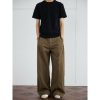 Casual Deconstructed Patchwork Wide-Leg Pants for Men - Straight Loose Fit Long Trousers, American Street Style