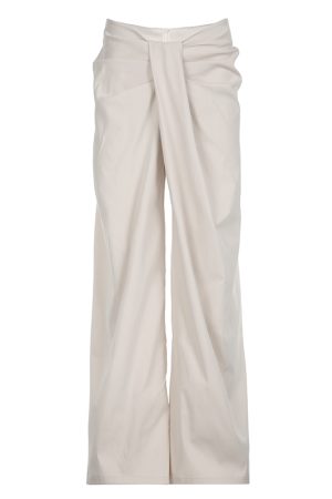 Casual Irregular Low-Waist Pleated Wide-Leg Pants for Women - Relaxed Fit Solid Color Long Trousers, Y2K Fashion