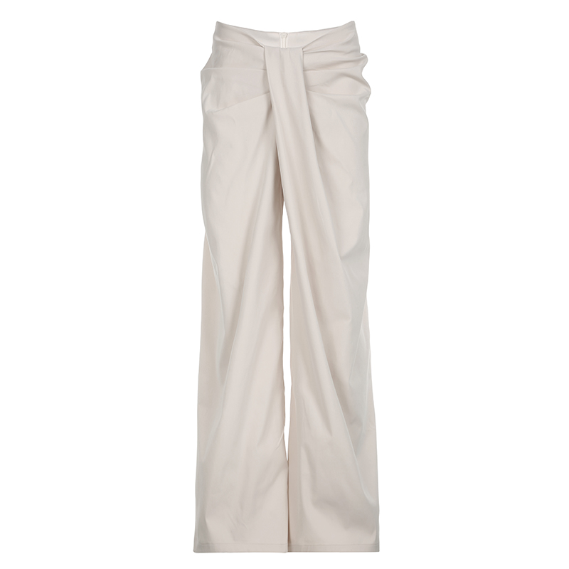 Casual Irregular Low-Waist Pleated Wide-Leg Pants for Women - Relaxed Fit Solid Color Long Trousers, Y2K Fashion Casual Irregular Low-Waist Pleated Wide-Leg Pants for Women - Relaxed Fit Solid Color Long Trousers, Y2K Fashion