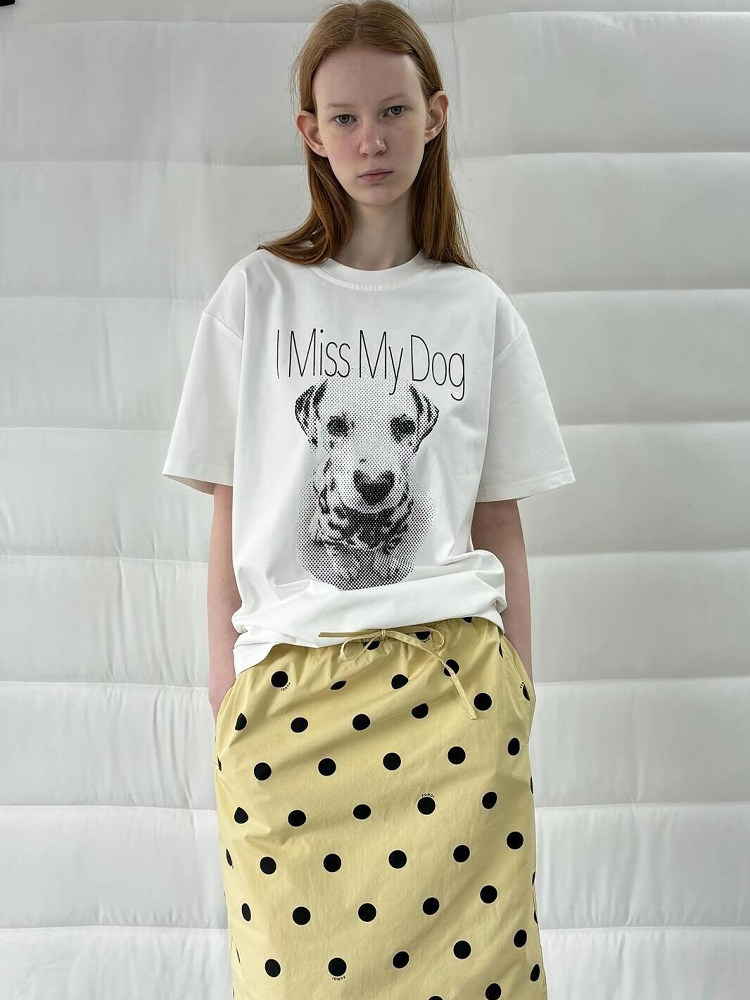 Casual Korean Style Cartoon Cat & Dog Print Short Sleeve T-Shirt for Women - Versatile Minimalist Pure Cotton Top Casual Korean Style Cartoon Cat & Dog Print Short Sleeve T-Shirt for Women - Versatile Minimalist Pure Cotton Top