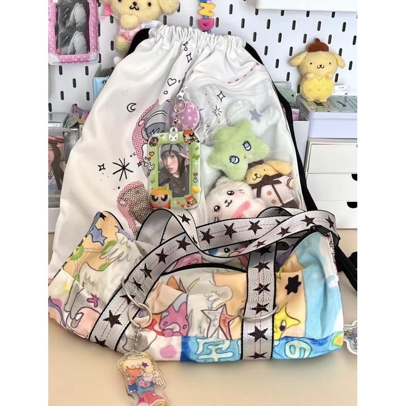 Casual Large Capacity Nylon Drawstring Backpack for Commuting - Cute Sweet Small Double Shoulder Bag 2025 Casual Large Capacity Nylon Drawstring Backpack for Commuting - Cute Sweet Small Double Shoulder Bag 2025