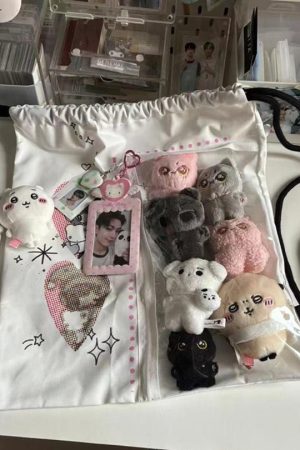 Casual Large Capacity Nylon Drawstring Backpack for Commuting - Cute Sweet Small Double Shoulder Bag 2025