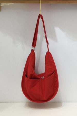 Casual Nylon Canvas Dumpling Bag in Japanese and Korean Style for Commuting - Small Crossbody Shoulder Bag
