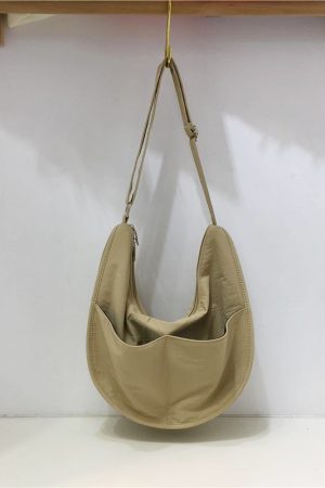 Casual Nylon Canvas Dumpling Bag in Japanese and Korean Style for Commuting - Small Crossbody Shoulder Bag