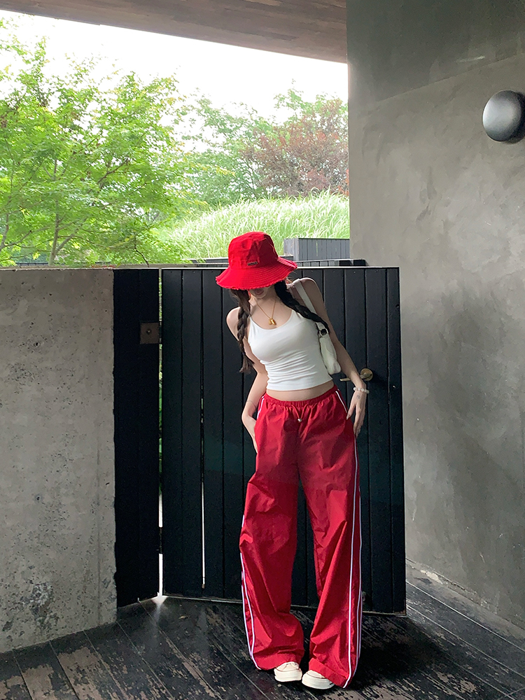 Casual Summer Loose Straight Pants for Women - Lightweight Breathable American Style Workwear Casual Summer Loose Straight Pants for Women - Lightweight Breathable American Style Workwear