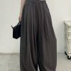 Casual Wide-Leg Pants in Water-Washed Faux Tencel - Soft, Heavy-Duty, Cool Feel, Lazy Tone Shambon Style