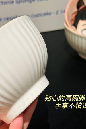 Ceramic Rice Bowl Set - Colorful Underglaze Dessert and Ice Cream Bowls for Kids - High-Value Tableware for Home Dining