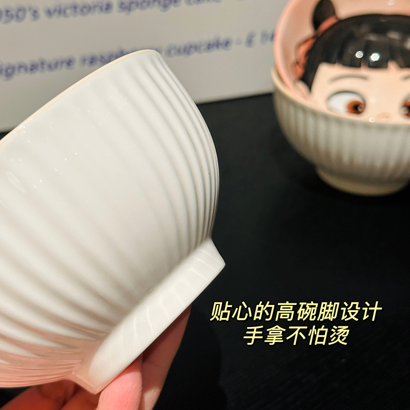 Ceramic Rice Bowl Set - Colorful Underglaze Dessert and Ice Cream Bowls for Kids - High-Value Tableware for Home Dining Ceramic Rice Bowl Set - Colorful Underglaze Dessert and Ice Cream Bowls for Kids - High-Value Tableware for Home Dining