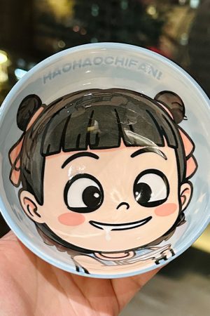 Ceramic Rice Bowl Set - Colorful Underglaze Dessert and Ice Cream Bowls for Kids - High-Value Tableware for Home Dining