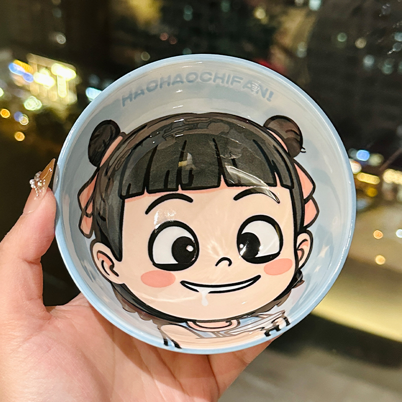 Ceramic Rice Bowl Set - Colorful Underglaze Dessert and Ice Cream Bowls for Kids - High-Value Tableware for Home Dining Ceramic Rice Bowl Set - Colorful Underglaze Dessert and Ice Cream Bowls for Kids - High-Value Tableware for Home Dining