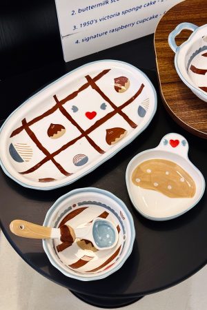 Charming 5-Inch Ceramic Rice Bowl for Girls, High-Quality Ice Cream Dessert Bowl, Sweet Soup Bowl for Everyday Use