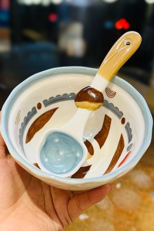 Charming 5-Inch Ceramic Rice Bowl for Girls, High-Quality Ice Cream Dessert Bowl, Sweet Soup Bowl for Everyday Use