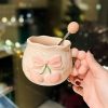 Charming Cherry Ceramic Mug with Underglaze Color, Embossed 3D Design - Unique Water Cup for Birthdays and Special Occasions
