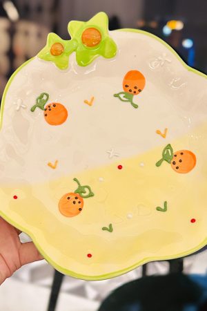 Charming Embossed Flower Dinnerware Set for Girls - Under-glaze Ceramic Yogurt Bowls and Plates, Cute Floral Design