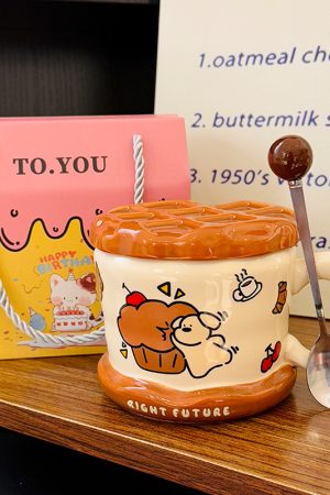 Charming Poodle Mug for Girls - High-End Ceramic Water Cup, Perfect for Breakfast and Couples