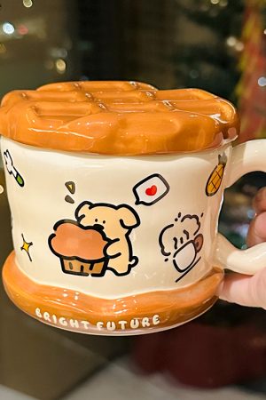 Charming Poodle Mug for Girls - High-End Ceramic Water Cup, Perfect for Breakfast and Couples