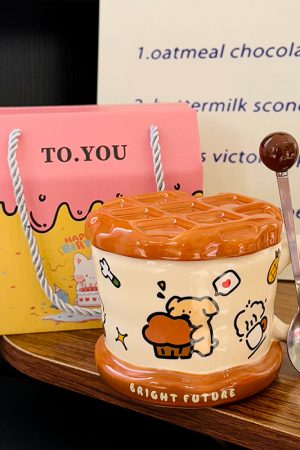 Charming Poodle Mug for Girls - High-End Ceramic Water Cup, Perfect for Breakfast and Couples