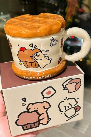 Charming Poodle Mug for Girls - High-End Ceramic Water Cup, Perfect for Breakfast and Couples