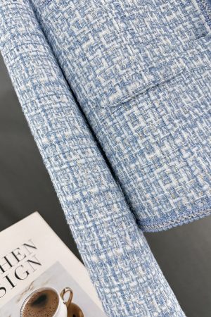 Chic Blue French-Style Short Jacket for Women – Trendy Spring Autumn Streetwear Top 2025