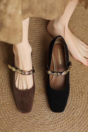 Chic French Style Mary Jane Loafers for Women - Versatile Shallow Mouth Italian-Inspired Single Shoes