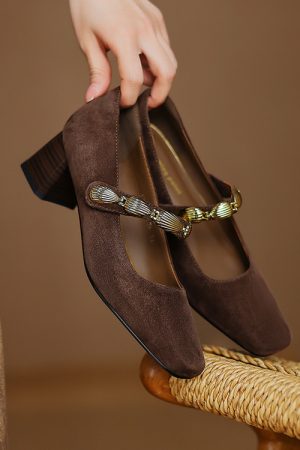 Chic French Style Mary Jane Loafers for Women - Versatile Shallow Mouth Italian-Inspired Single Shoes