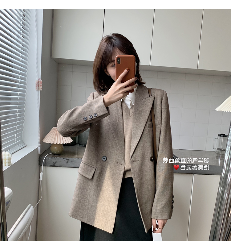 Chic White Petite Suit Jacket for Women - High-End Casual Blazer in Korean Style for Spring & Autumn 2025 Chic White Petite Suit Jacket for Women - High-End Casual Blazer in Korean Style for Spring & Autumn 2025