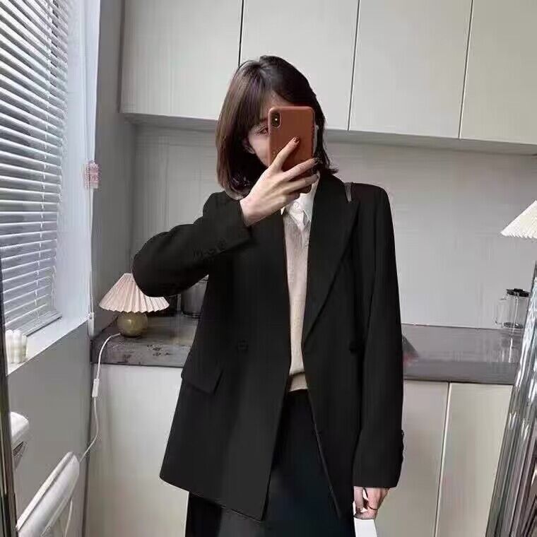 Chic White Petite Suit Jacket for Women - High-End Casual Blazer in Korean Style for Spring & Autumn 2025 Chic White Petite Suit Jacket for Women - High-End Casual Blazer in Korean Style for Spring & Autumn 2025