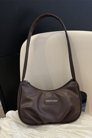 Chic Women's White Baguette Shoulder Bag - Versatile French Style Underarm Bag for Summer 2025