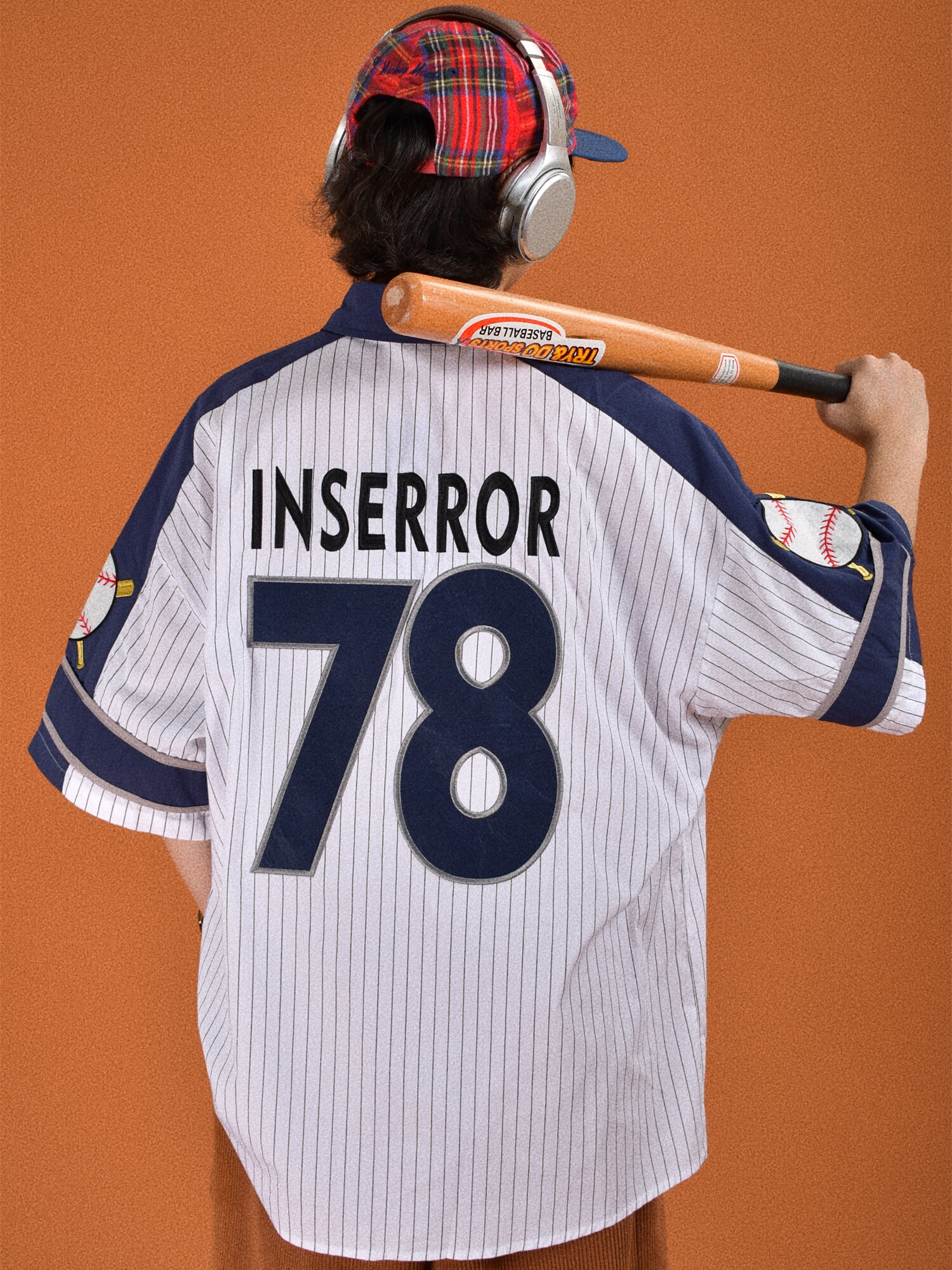 Childlike Striped Cartoon Embroidered Short Sleeve Shirt - Loose Fit Retro American Sports Style Childlike Striped Cartoon Embroidered Short Sleeve Shirt - Loose Fit Retro American Sports Style