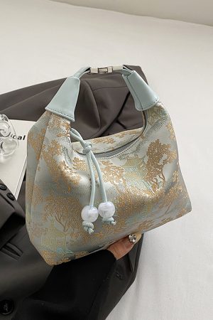 Chinese Style Handheld Embroidery Underarm Bag - High-End Women's Crossbody Bag with National Wind Design