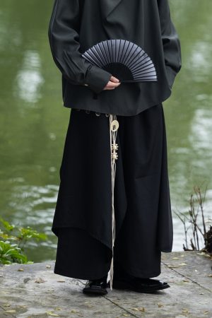 Chinese-Style Layered Retro Trousers for Men and Women - Loose Draped Long Pants for a High-End National Look