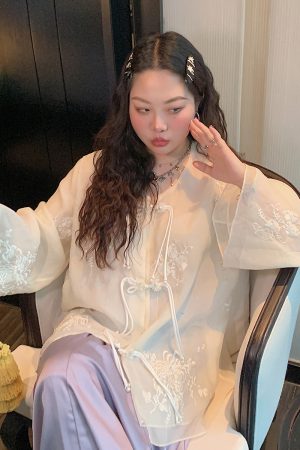 Chinese Style National Wind Shirt for Women - Unique Spring Top 2025, Elegant Design, Vintage Aesthetic, Bohemian Fashion