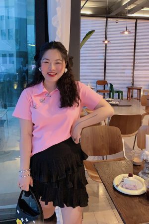 Chinese-Style Retro Short Sleeve T-Shirt for Women, Plus Size Polo Top, Spring Summer National Design, Vintage Aesthetic