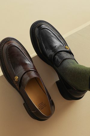 Chunky Heel Black Loafers for Women - Summer 2025 Small Leather Shoes with Camellia Design - Trendy and Stylish