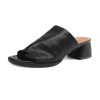 Chunky Heel Half Mules Sandals for Summer - Pure Leather One-Strap Cool Mules - Stylish Italian Summer Footwear