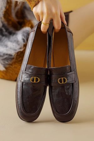 Chunky Heel Retro Loafers - Italian-Style Soft Sole Comfortable Shoes for Spring and Autumn