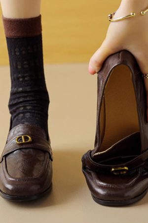 Chunky Heel Retro Loafers - Italian-Style Soft Sole Comfortable Shoes for Spring and Autumn