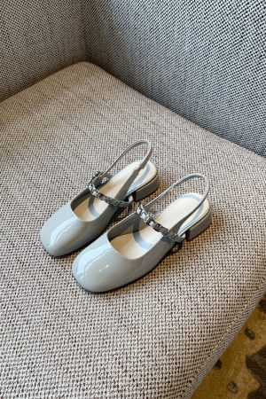 Chunky Heeled Open-Toe Sandals for Women - Summer 2025 Vintage Fairy Style Mary Jane Backless Flats