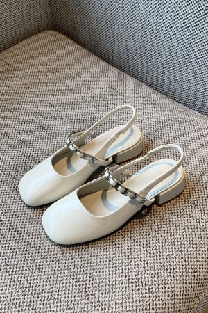 Chunky Heeled Open-Toe Sandals for Women - Summer 2025 Vintage Fairy Style Mary Jane Backless Flats