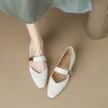 Chunky Mid-Heel Mary Jane Shoes for Women - Comfortable Genuine Leather Square Toe Shallow Mouth Spring Style, Versatile Fashion Footwear