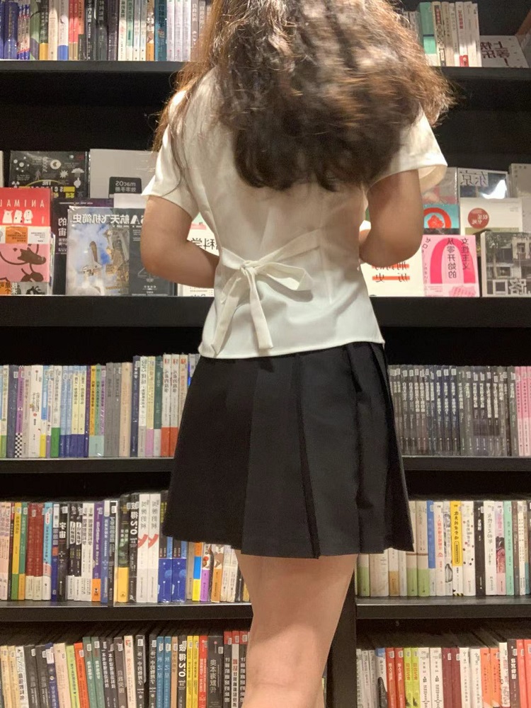 Cinch Waist Short-Sleeve Shirt, Japanese College Style Top, Spicy Girl Outfit, Spring/Summer Women's Fashion Cinch Waist Short-Sleeve Shirt, Japanese College Style Top, Spicy Girl Outfit, Spring/Summer Women's Fashion