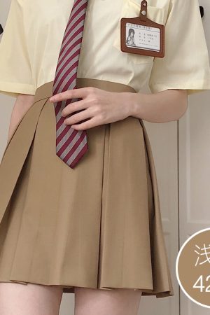 Cinch Waist White and Blue JK Uniform Shirt for Women - Pudding Bear Inspired Niche Top for Spring and Autumn Fashion