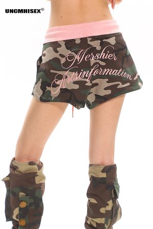 Classic American Vintage Embroidered Sports Style Shorts for Women - Gray Casual Summer Hot Pants