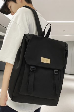 Classic Black Double Shoulder Backpack for Women - Versatile Casual Laptop Bag for Sports and Outdoor Activities