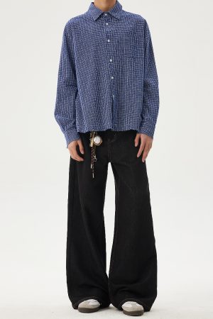 Classic Raw Denim Washed Wide-Leg Jeans for Men â€“ Loose Fit Casual Versatile Long Pants for Spring and Summer Fashion